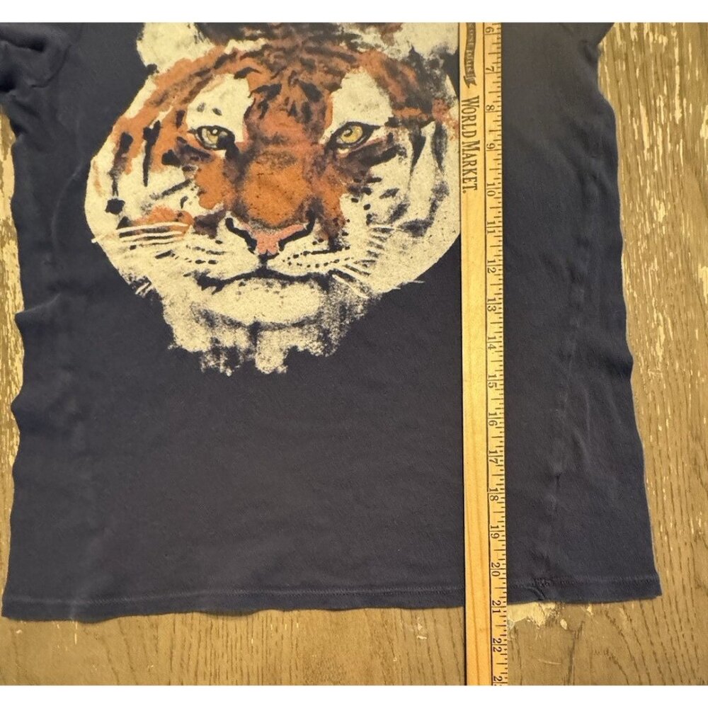 Chaser Medium Tiger Portrait Crewneck Navy 100% Cotton T shirt Tee - Picture 4 of 10